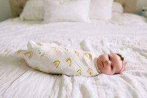 Sábana de Muselina/Swaddle Blanket- ARCOIRIS PASTEL