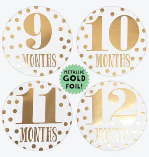 Monthly Stickers/Calcamonias - Gold Dots