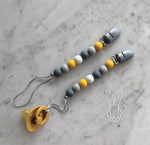 CLIP MINI- Gray & Mustard