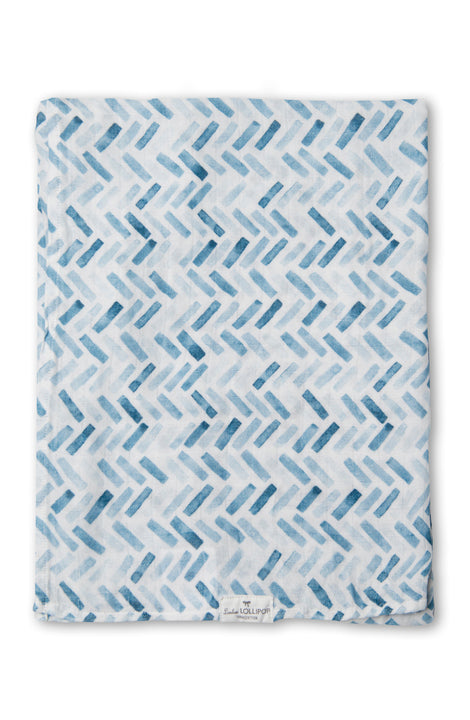 Sábana de Muselina/Swaddle Blanket- Azul Chevron