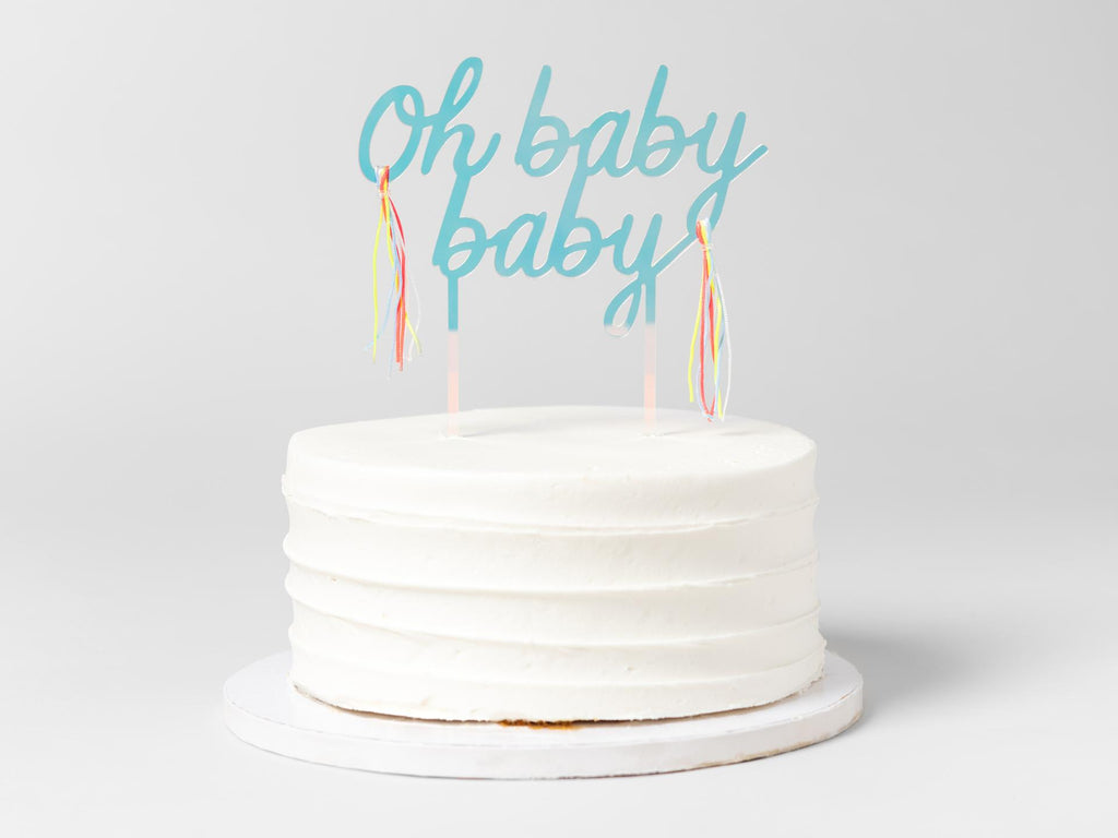 Oh Baby Baby Acrylic Cake Topper - Iridescent