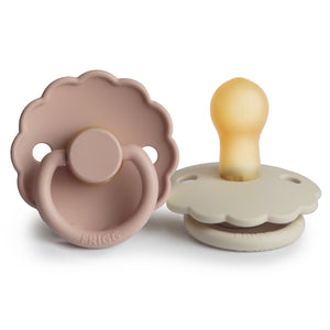 FRIGG DAISY NATURAL RUBBER BABY PACIFIER (BLUSH/CREAM) 2-PACK